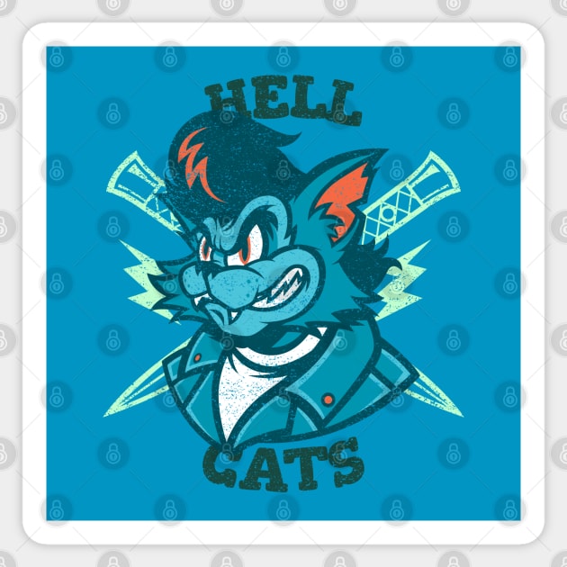 Cool Vintage "Hell Cats" Rockabilly Sticker by TOXiK TWINS